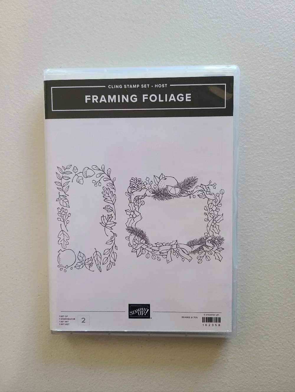 Stampin Up Framing Foliage Cling Stamp Set Unused